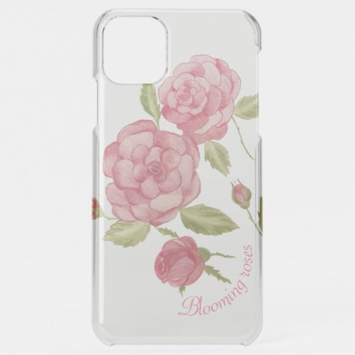 Blooming roses in watercolor stains Mouse pad Door iPhone 11 Pro Max Case