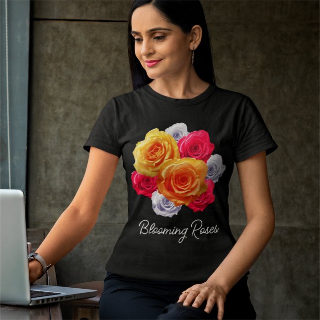 Blooming Roses Motif T-Shirt (Creator Uploaded)