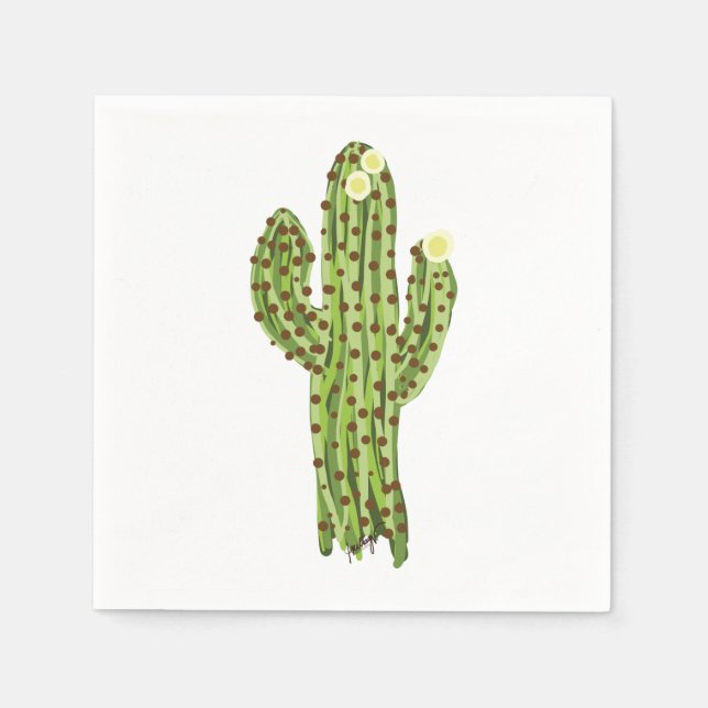 Blooming Saguaro Cactus Napkins (Front)