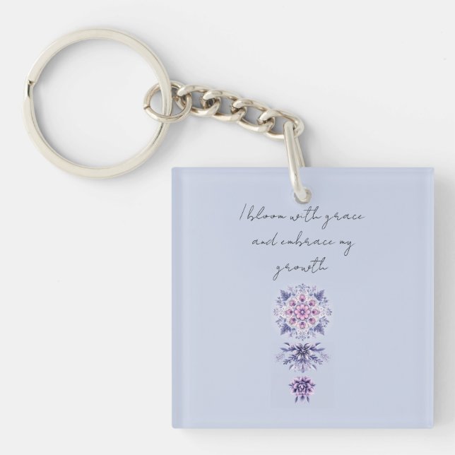 Blooming Serenity Mandala Acrylic Key Chain (Front)