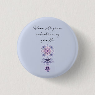 Blooming Serenity Mandala Badge Button