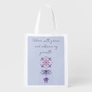 Blooming Serenity Mandala Reusable Grocery Bag