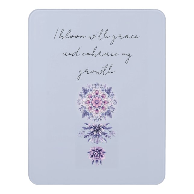 Blooming Serenity Mandala Room Sign (Contemporary Vert)