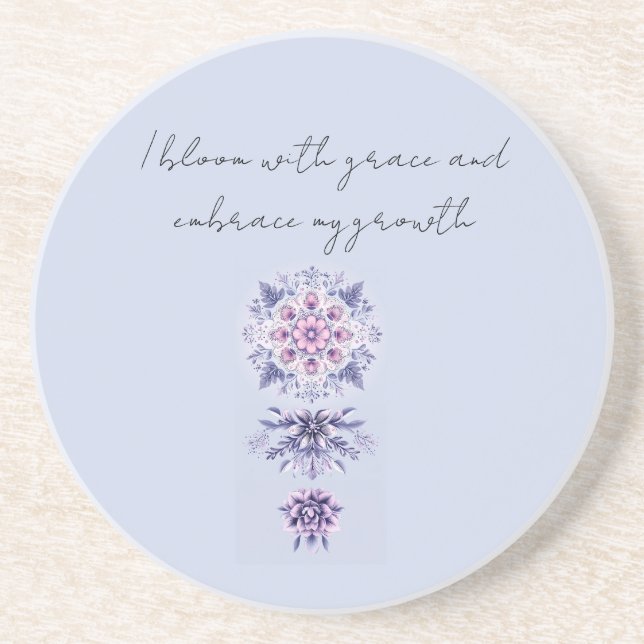 Blooming Serenity Mandala Sandstone Coaster (Front)
