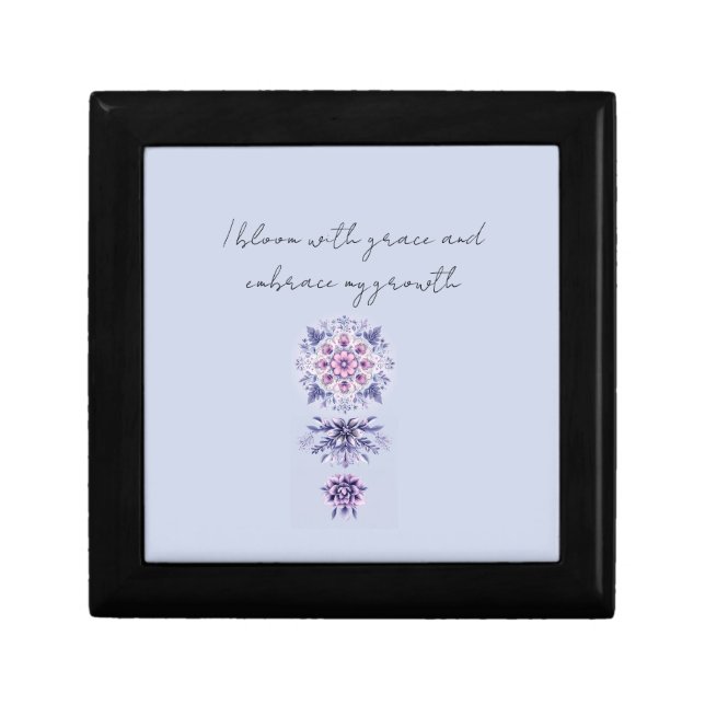 Blooming Serenity Mandala Wooden Jewelry Keepsake  Gift Box (Front)