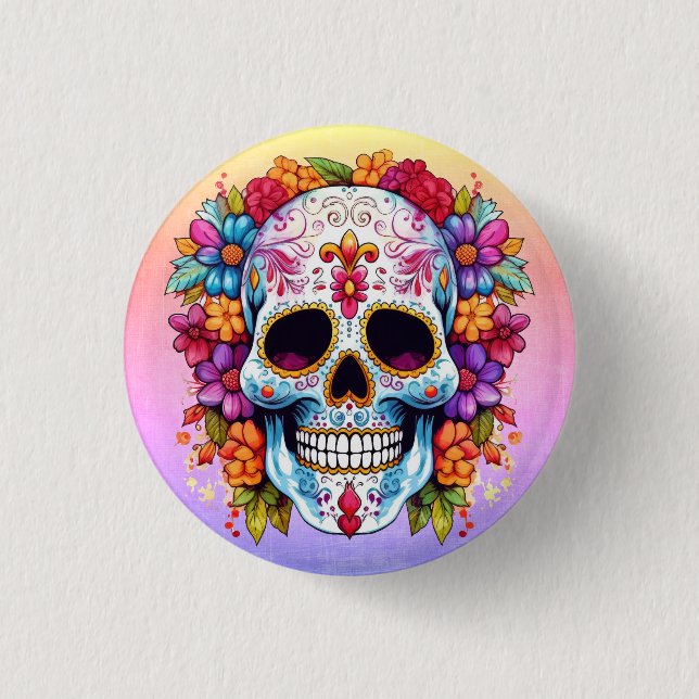 Blooming Skull Button (Front)