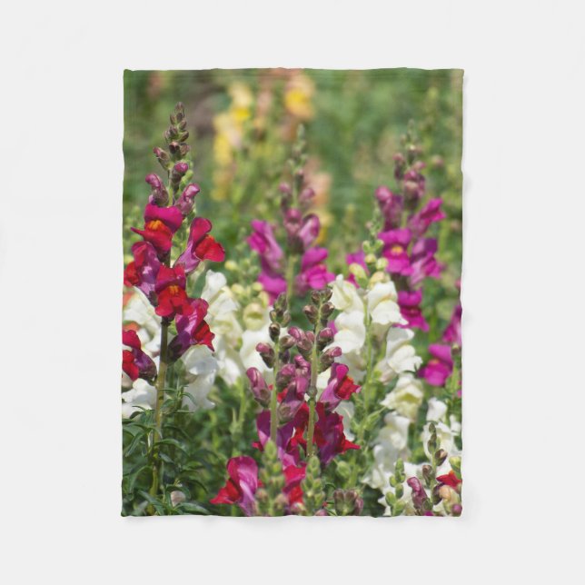 Blooming Snapdragon fleece blanket (Front)