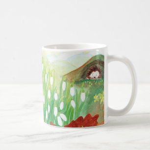 Blooming Snowdrops and a Hedgehog Coffee Mug