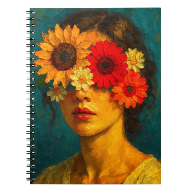 Blooming Soul - Oil Painting Style Portrait  Notebook (Front)