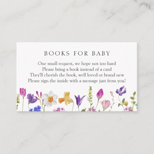 Blooming Spring Flowers Books for Baby Enclosure Card