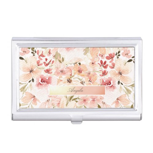 Blooming Spring Flowers Business Card Case
