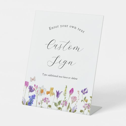Blooming Spring Flowers Custom Text Sign