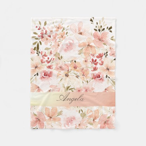 Blooming Spring Flowers Fleece Blanket