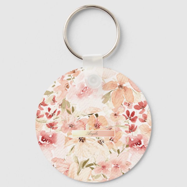 Blooming Spring Flowers Keychain (Front)