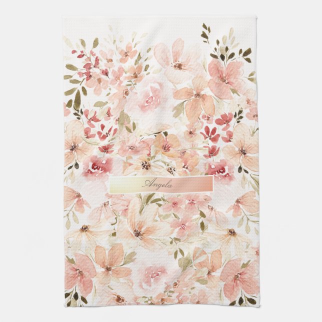 Blooming Spring Flowers Kitchen Towel (Vertical)
