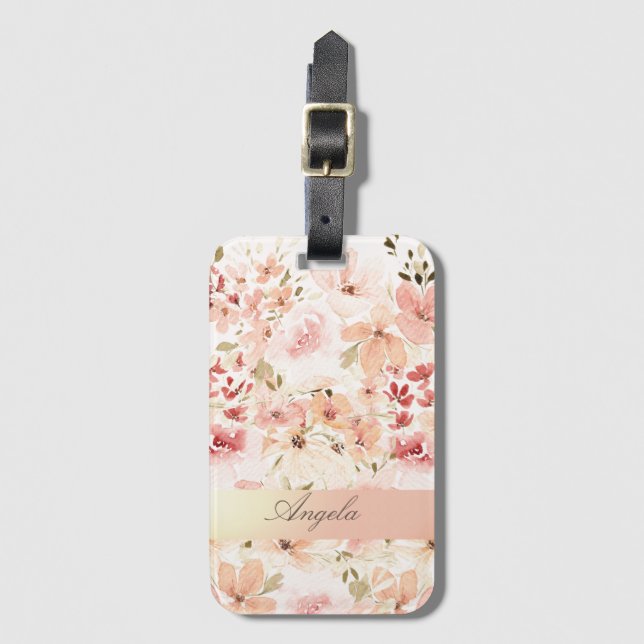 Blooming Spring Flowers Luggage Tag (Front Vertical)