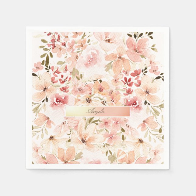 Blooming Spring Flowers Napkins (Front)