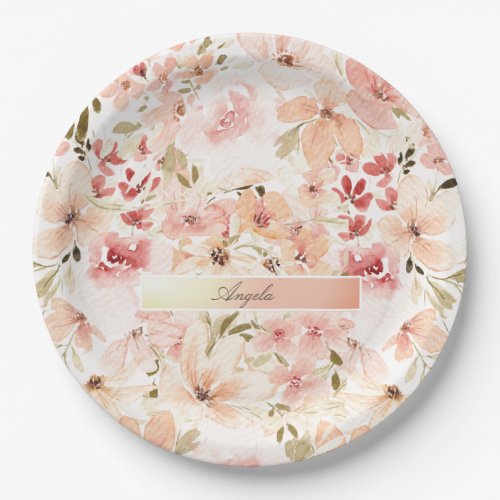 Blooming Spring Flowers Paper Plates