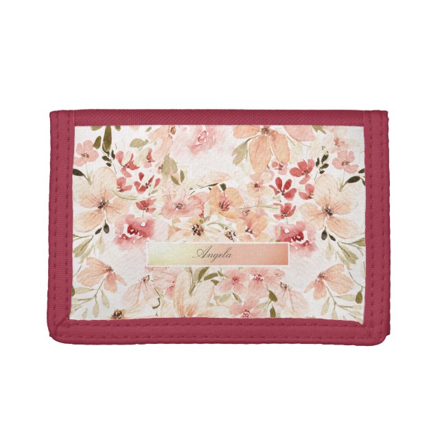 Blooming Spring Flowers Trifold Wallet (Front)