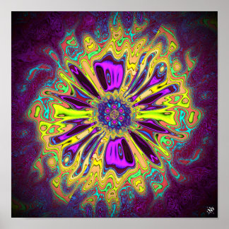 Blooming star-flower v1 patterns pareidolia poster