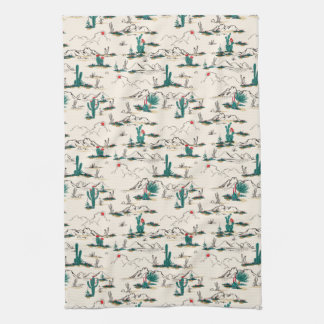 Blooming Succulents Pattern Kitchen Towel