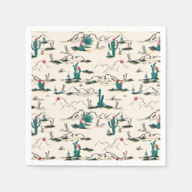 Blooming Succulents Pattern Napkins (Front)