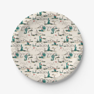 Blooming Succulents Pattern Paper Plates