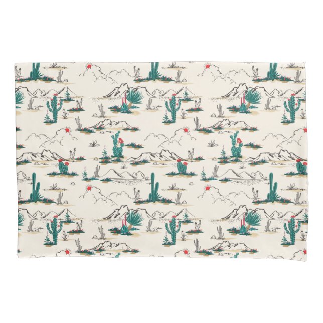 Blooming Succulents Pattern Pillow Case (Front-Left)