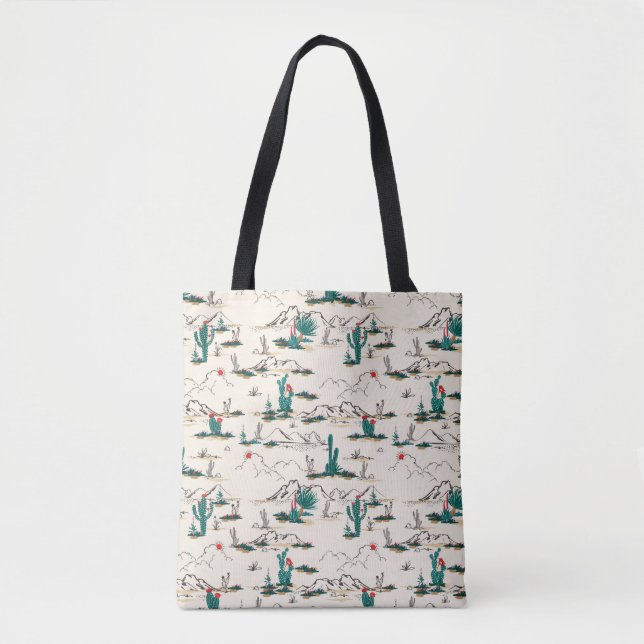 Blooming Succulents Pattern Tote Bag (Front)