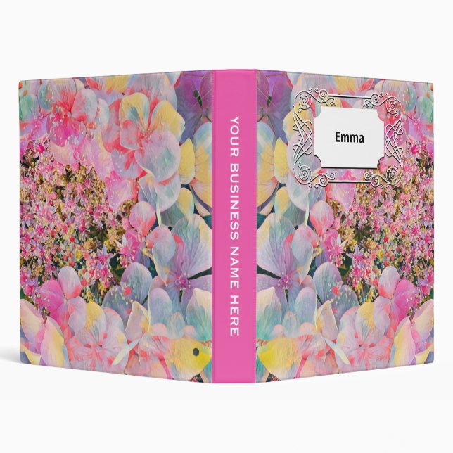 Blooming Summer Hydrangea Flower 3 Ring Binder (Background)
