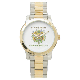 Blooming Sunflowers Botanical Floral Art Gift Watch