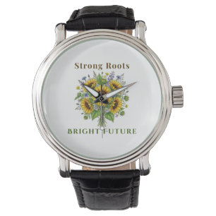 Blooming Sunflowers Botanical Floral Art Gift Watch