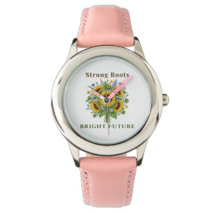 Blooming Sunflowers Botanical Floral Art Gift Watch