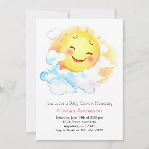 Blooming Sunshine Baby Girl Shower Invitation