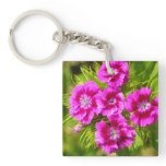 Blooming Sweet William Flowers Keychain