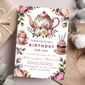 Blooming Tea Party Celebration Invitation
