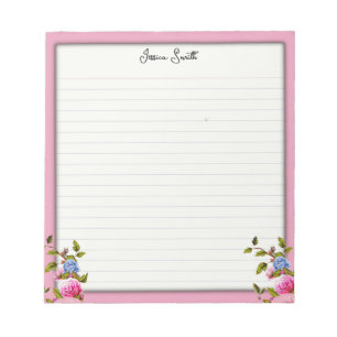 Blooming Thoughts: Flowery Lined Notepad