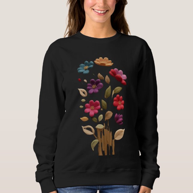 Blooming Through Silence Soft Petals, Liquid Roots Sweatshirt (Front)