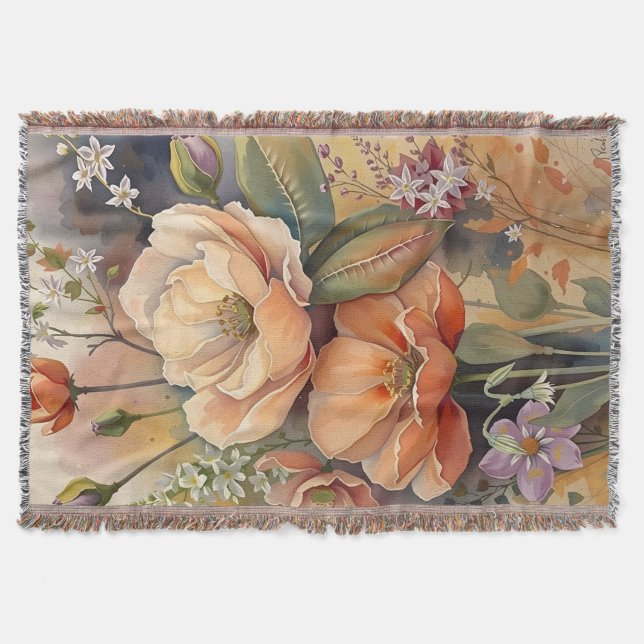 blooming throw blanket (Front)