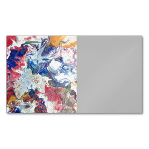 Blooming tree abstract red white blue yellow business card magnet