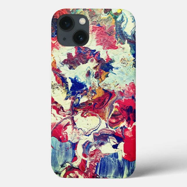 Blooming tree abstract red white blue yellow Case-Mate iPhone case (Back)