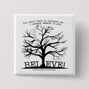 Blooming Tree Pinback Button