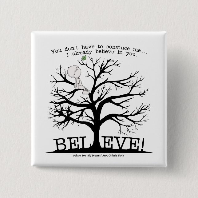 Blooming Tree Pinback Button (Front)