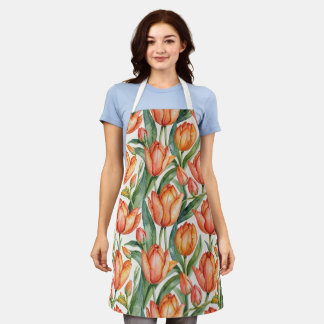 Blooming Tulip Elegance Apron