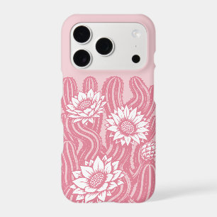 Blooming twisted cactus linocut print sage green iPhone 17 pro case