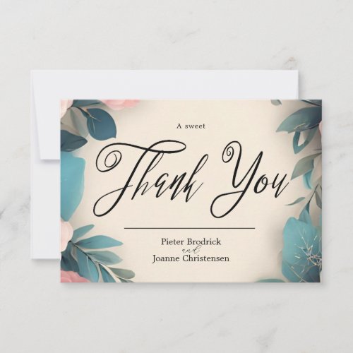 Blooming Union Wedding Thank You Card