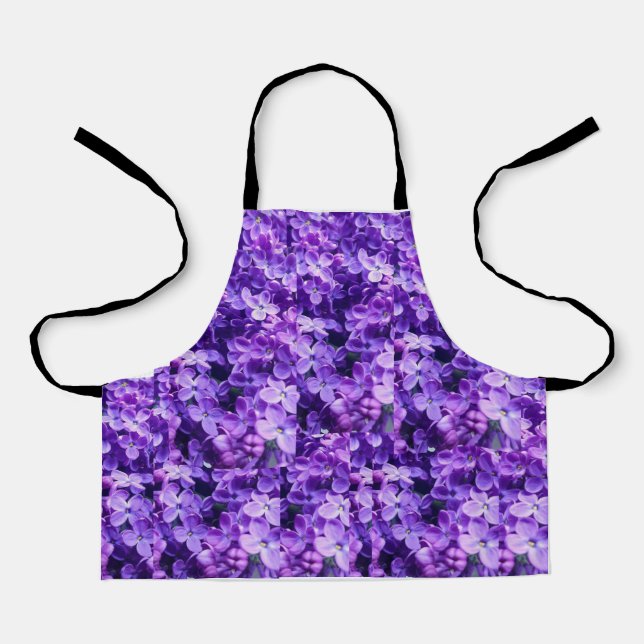 "Blooming Violet: Purple Flower Apron" Apron (Front)