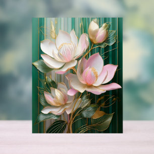 Blooming Wallpaper Japanese Magnolia Art Acrylic Sign