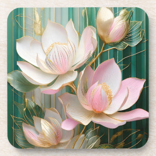 Blooming Wallpaper Japanese Magnolia Art Beverage Coaster