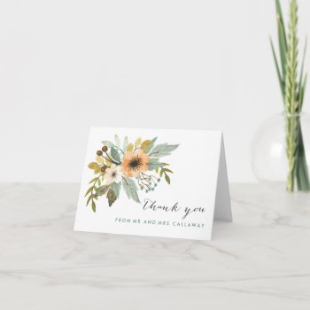 Blooming Watercolor Thank You Note Card by Whimzy_Designs at Zazzle